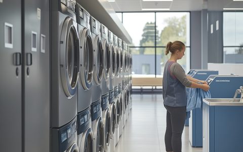 doragon2445 A modern laundromat facilityand a laundromat worker bac53eeb 25a1 4754 b603 538e74c0e88c