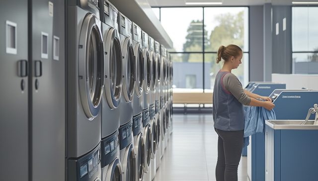 doragon2445 A modern laundromat facilityand a laundromat worker bac53eeb 25a1 4754 b603 538e74c0e88c