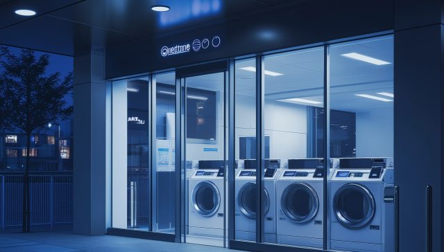 doragon2445 A modern Electrolux laundromat at night well lit wi 556fde87 3cdf 4b3c 8cd8 2f6321581d2d