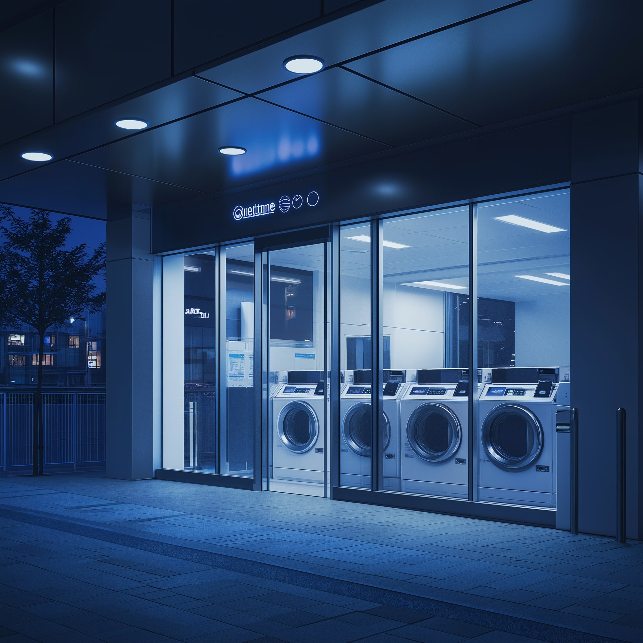 doragon2445 A modern Electrolux laundromat at night well lit wi 556fde87 3cdf 4b3c 8cd8 2f6321581d2d