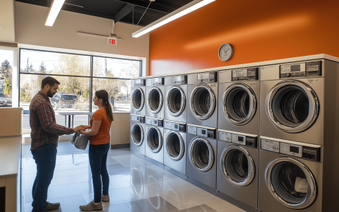 doragon2445 A modern laundromat setting where a staff member is f06404ca adce 4186 9fa0 39c71d14e228 min