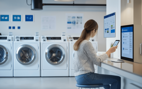 doragon2445 A modern laundromat with a digital touch customers 0c47d17d 9cd8 46ea 8864 e9de0179fe17 min