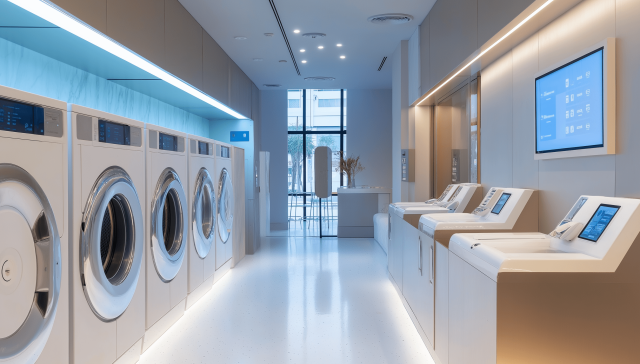 doragon2445 A futuristic laundromat with AI powered washing mac 26a570ed 1774 42a2 92e1 7046e79f2718 min