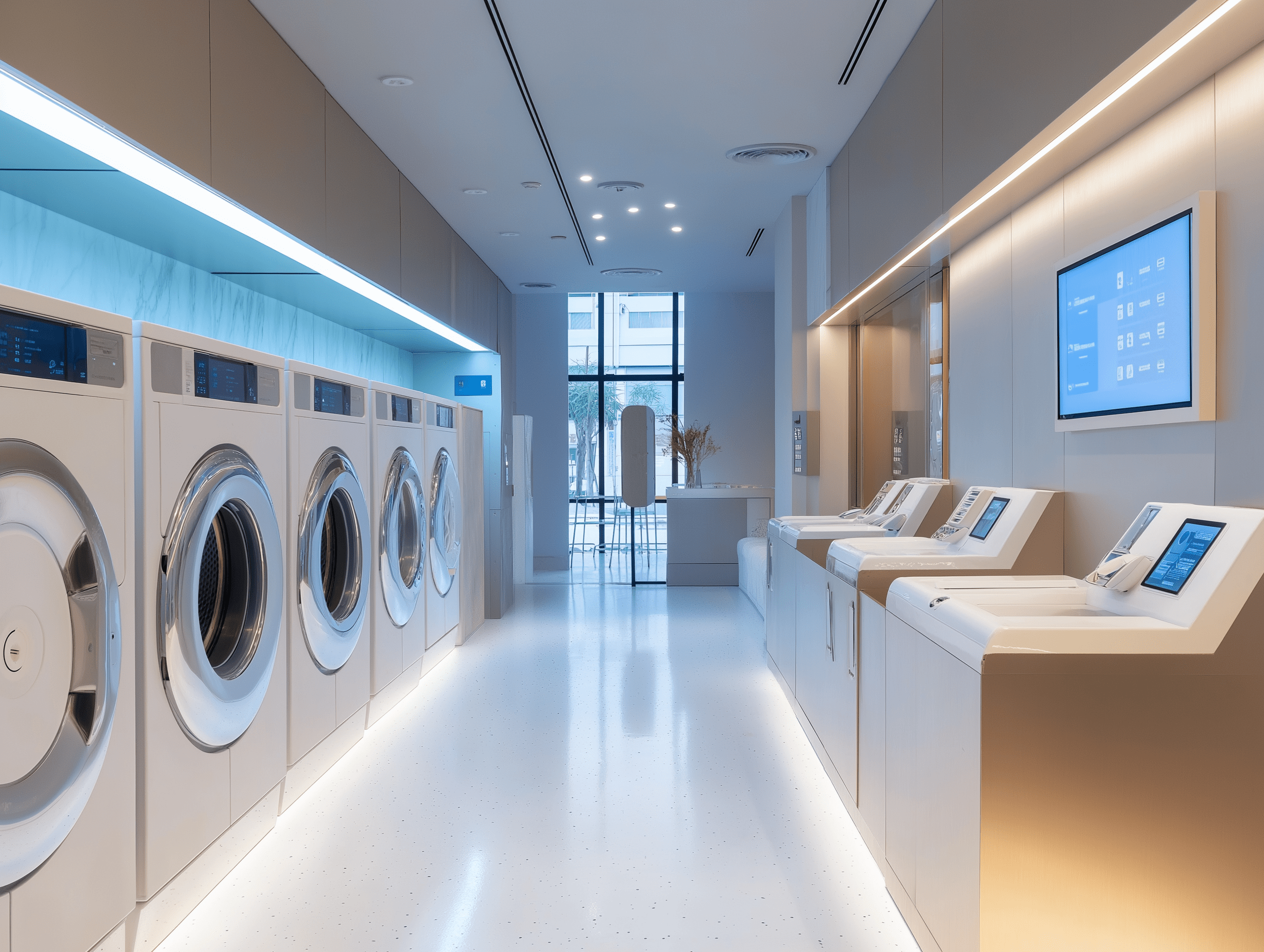 doragon2445 A futuristic laundromat with AI powered washing mac 26a570ed 1774 42a2 92e1 7046e79f2718 min